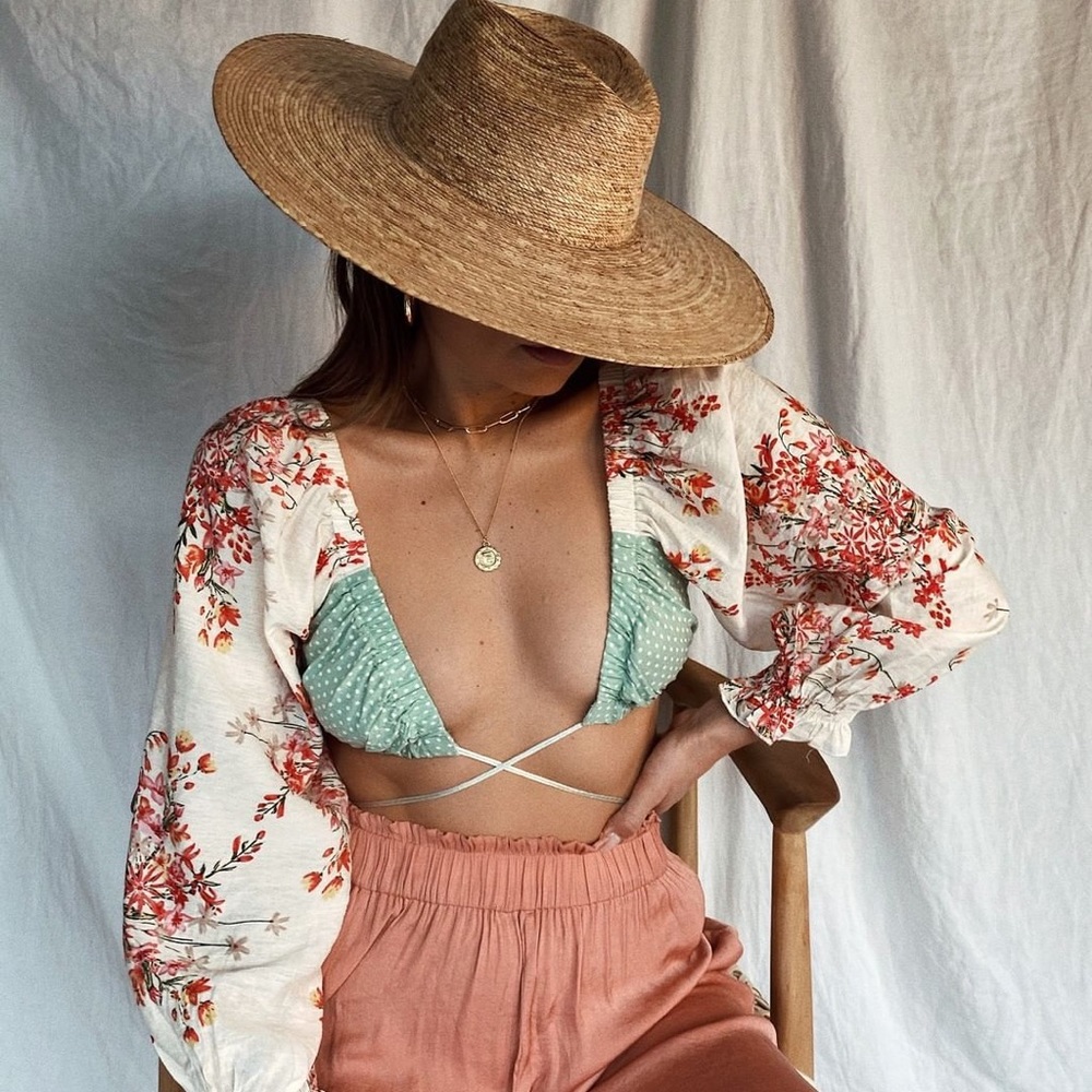 Shop starlow floral long sleeve crop top